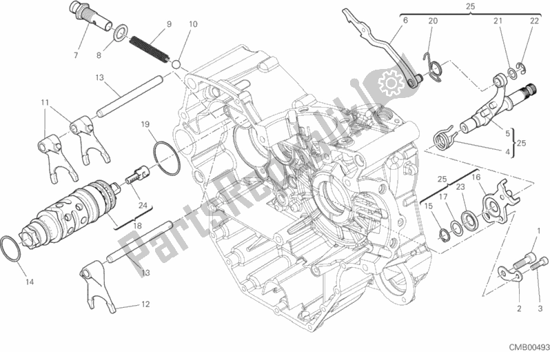 All parts for the Shift Cam - Fork of the Ducati Monster 821 USA 2018